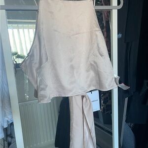 Beige tie back top